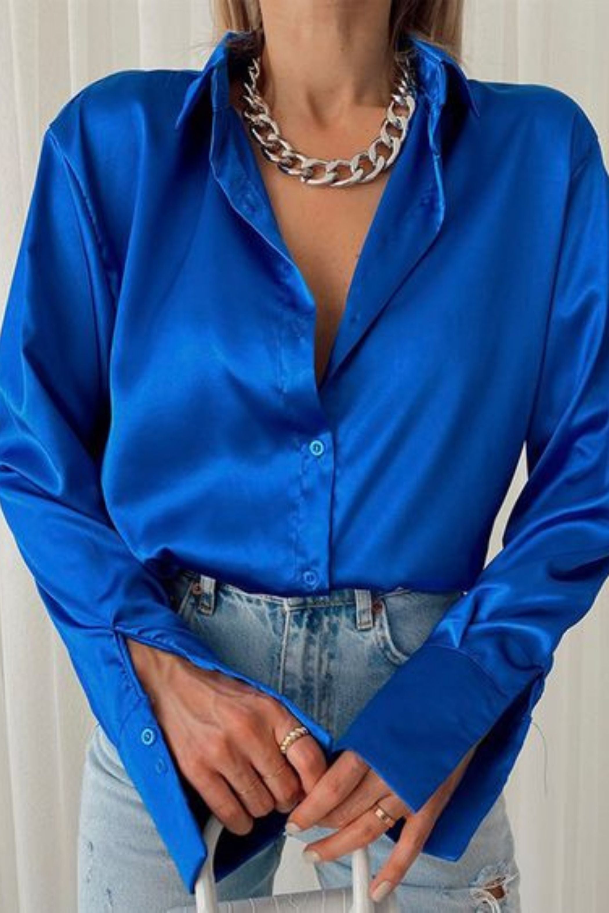 AZURE SATIN SHIRT 2